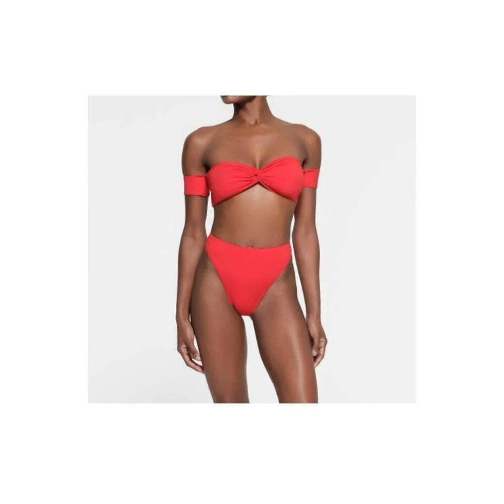 Skims Recycled high leg bikini bottom Ruby
